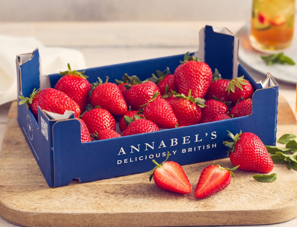 1kg produce box with bright branding